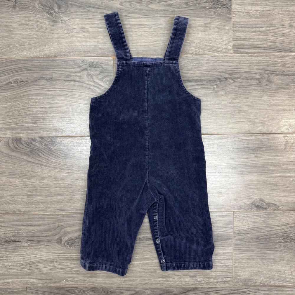 Vtg 90s Ella Worthington Blue Corduroy Overalls STOP Sign Patch Size 12-18M - Picture 5 of 7